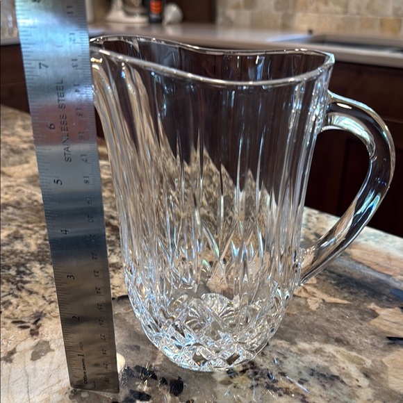 Royal Crystal Rock 7-1/4" Lead Crystal Diamond Cut Pitcher, Italy. - Picture 2 of 3